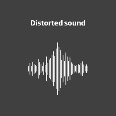 distorted sound in hearing aid icon